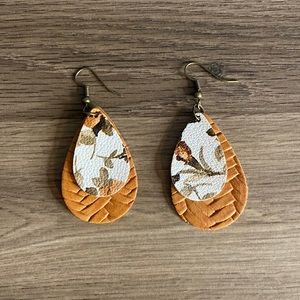 Faux Leather Teardrop Earrings